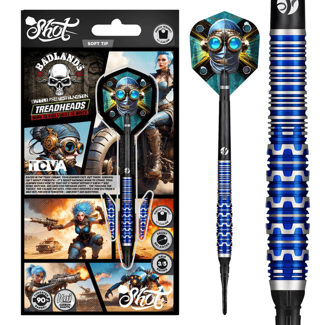Shot Badlands Darts - Soft Tip - 90% Tungsten - Tova 20g