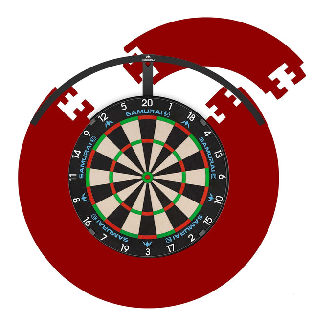 Mission Samurai 3 Dartboard Set - Dart Board, Red Jigsaw Surround & Torus 120 Light