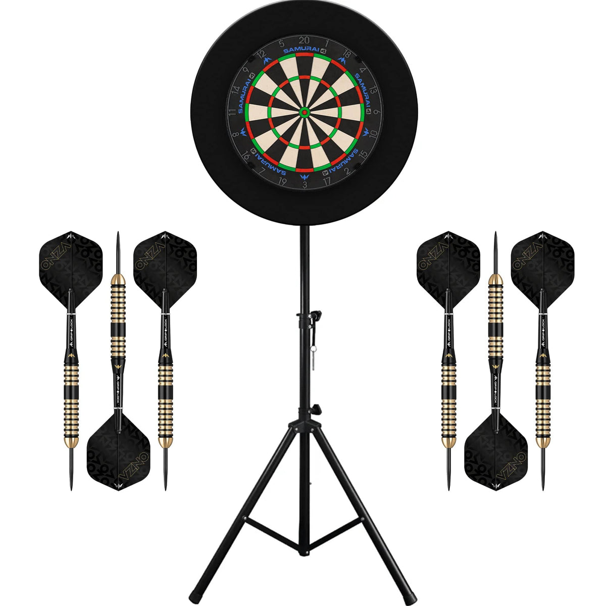 Mission Samurai 4 Dartboard & Stand Set - Dart Board, Surround, Stand and Darts Samurai 4 Graphite
