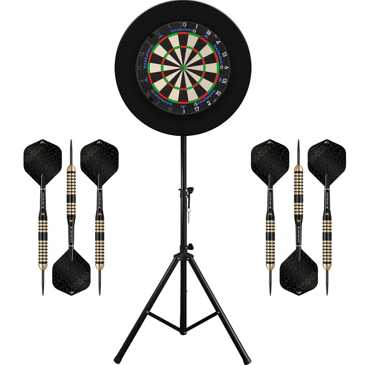 Mission Samurai 4 Dartboard & Stand Set - Dart Board, Surround, Stand and Darts