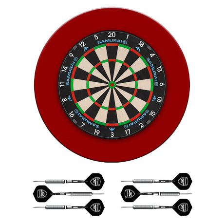 Mission Samurai 3 x Arsenal Dartboard Set - Dart Board, Surround & 2 sets of Brass Darts