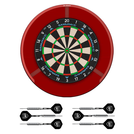 Mission Samurai 3 x Arsenal Dartboard Set - Dart Board, Surround, Torus 270 Light & 2 sets of Brass Darts