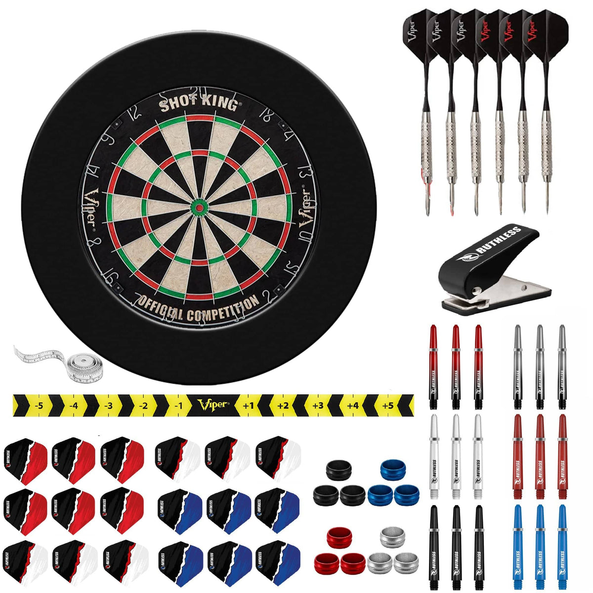 Viper Shot King Dartboard Starter Set - Dart Board, Surround, Darts & Accessories