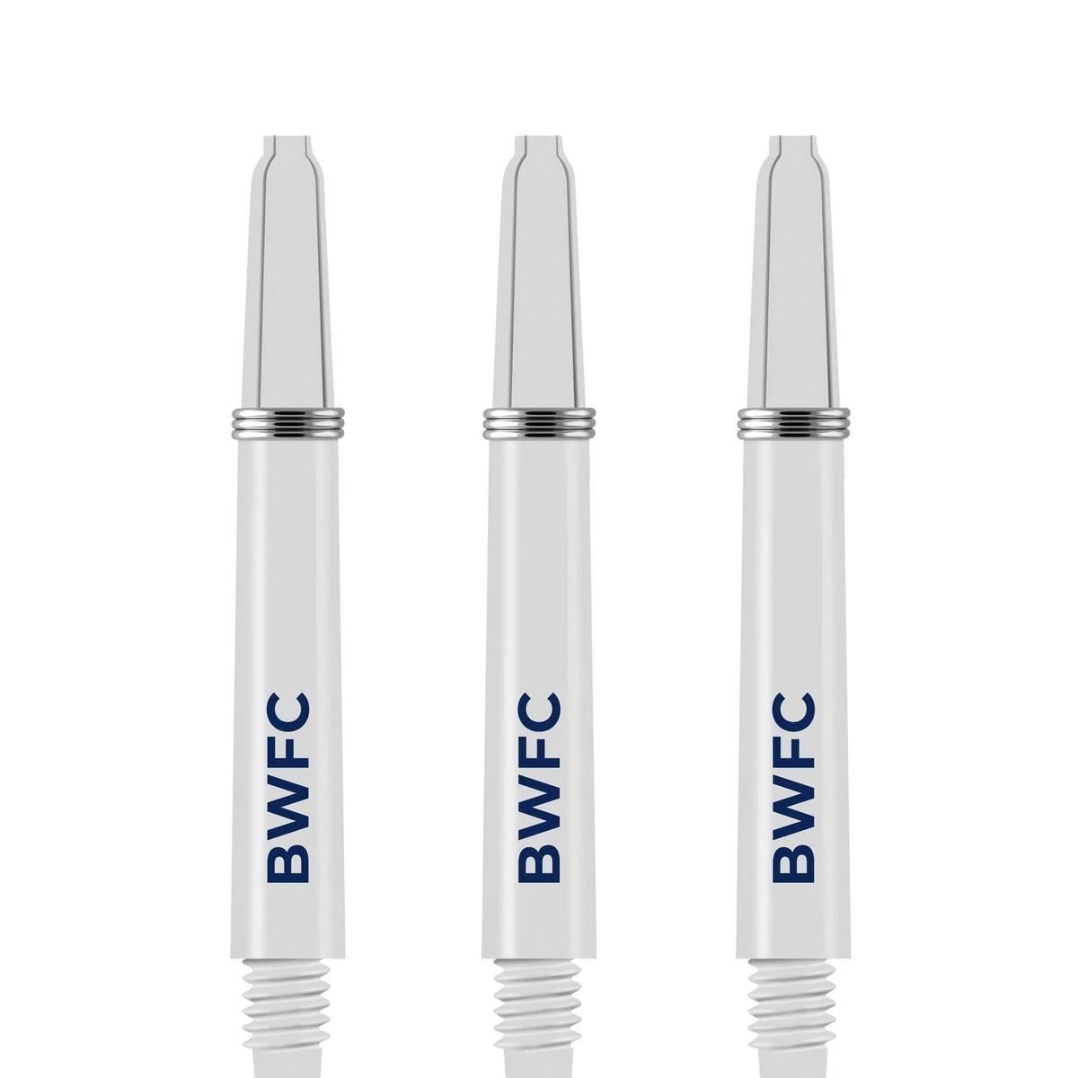 Bolton Wanderers Nylon Shafts - Dart Stems with Springs - BWFC Football - White - Medium Tweenie