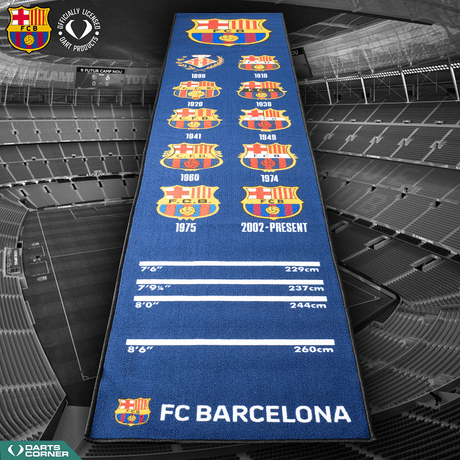 *FC Barcelona - Official Licensed BARÇA - Carpet Dart Mat - 290cm x 60cm - Retro Crests