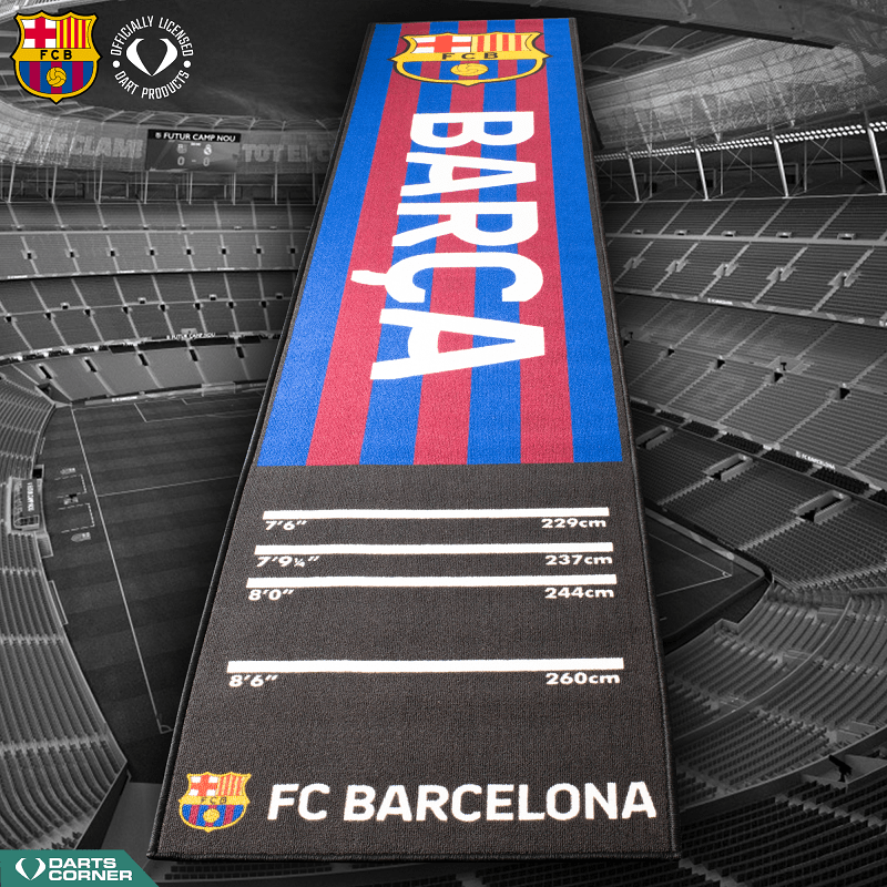 *FC Barcelona - Official Licensed BARÇA - Carpet Dart Mat - 290cm x 60cm - Striped with Crest