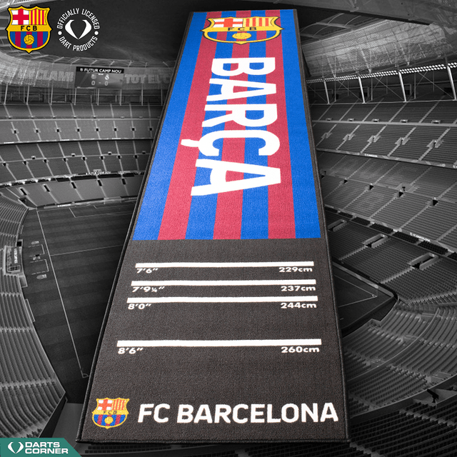*FC Barcelona - Official Licensed BARÇA - Carpet Dart Mat - 290cm x 60cm - Striped with Crest