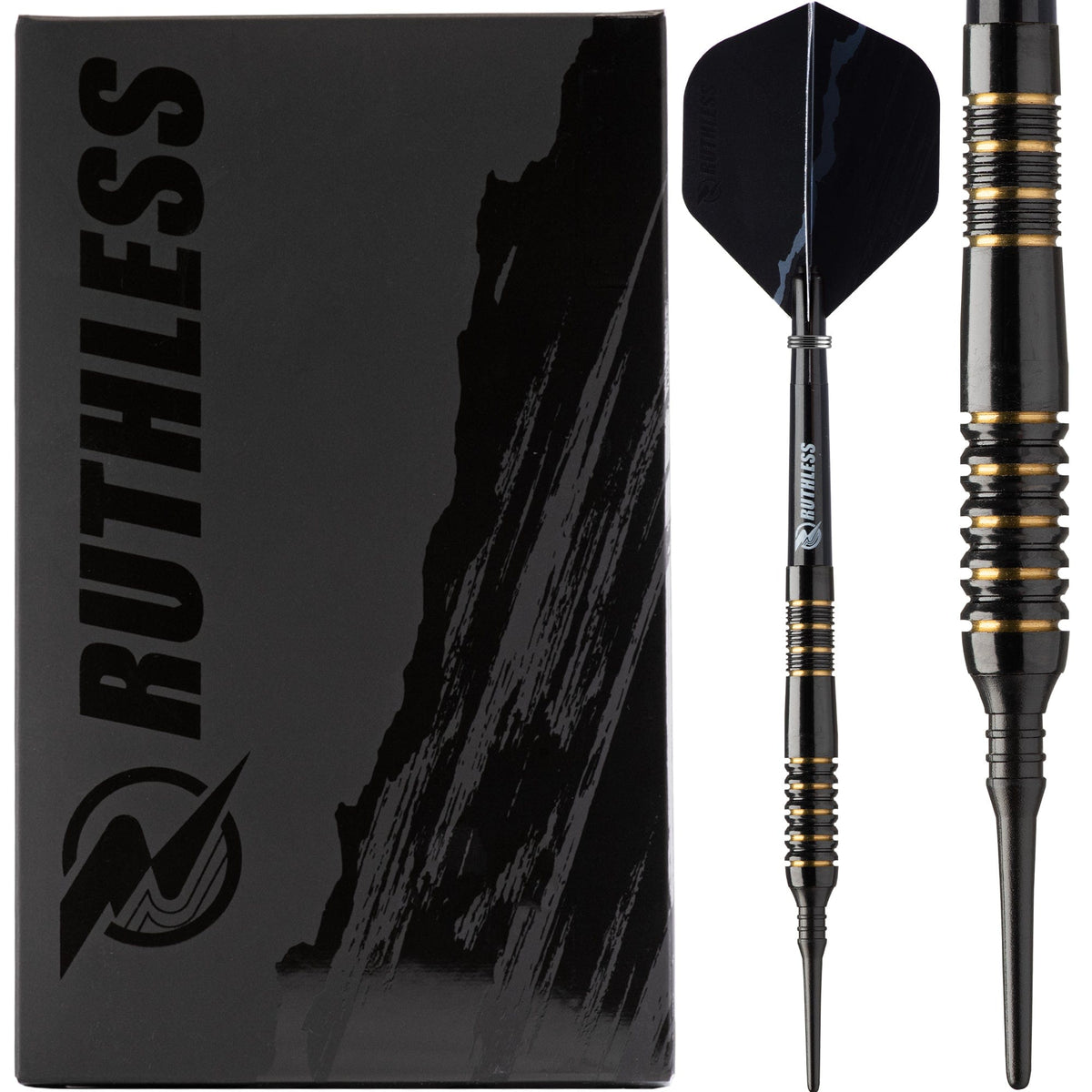 *Ruthless Black Wolf Darts - Soft Tip Tungsten - BW 16.0g - Gold Ring - 18g 18g