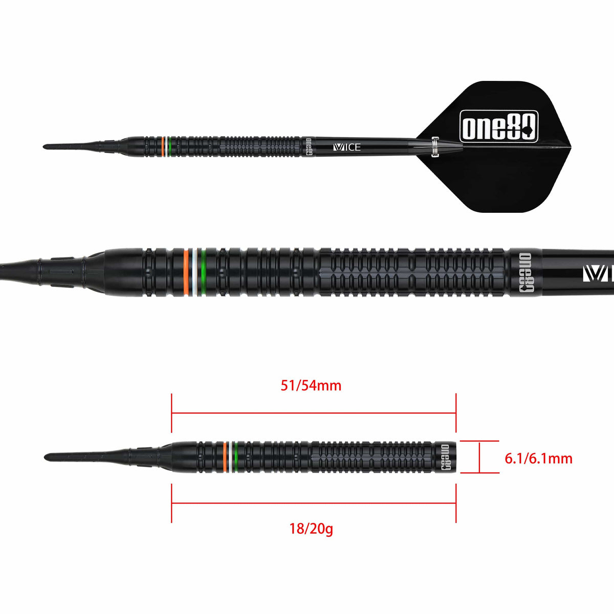 One80 Mahi Bosmia Darts - Soft Tip - 90% Tungsten