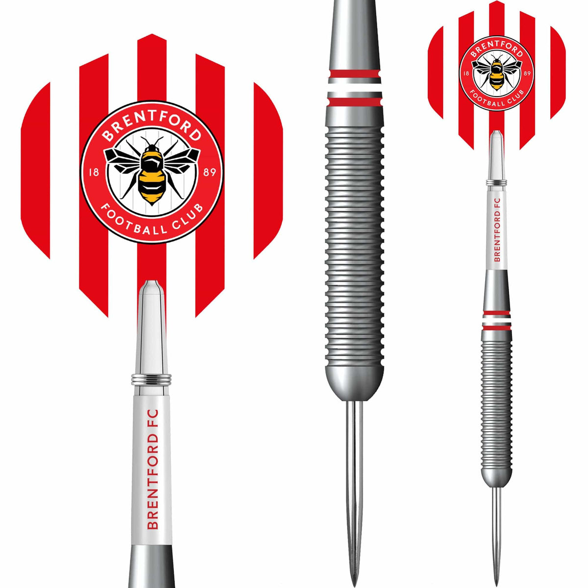 Brentford FC - Official Licensed - The Bees - Steel Tip Darts - Brass - 22g