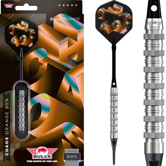 Bulls Chaos Darts - Soft Tip - 90% Tungsten - Orange 20g