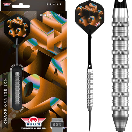Bulls Chaos Darts - Steel Tip - 90% Tungsten - Orange