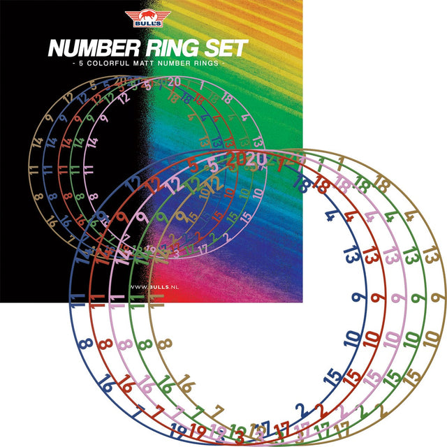 Bulls Number Ring Set - 5 pack - Multi-colour