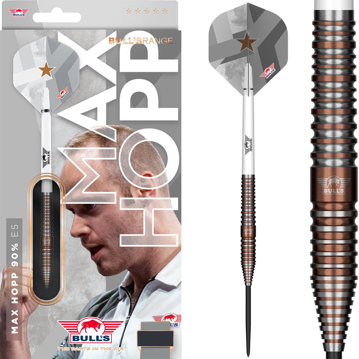 Bulls Max Hopp Darts - Steel Tip - 90% Tungsten - E5