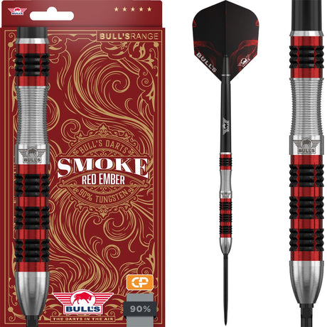 Bulls Smoke CP Darts - Steel Tip - 90% Tungsten - Red Ember