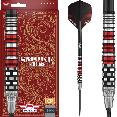 Bulls Smoke CP Darts - Steel Tip - 90% Tungsten - Red Flare