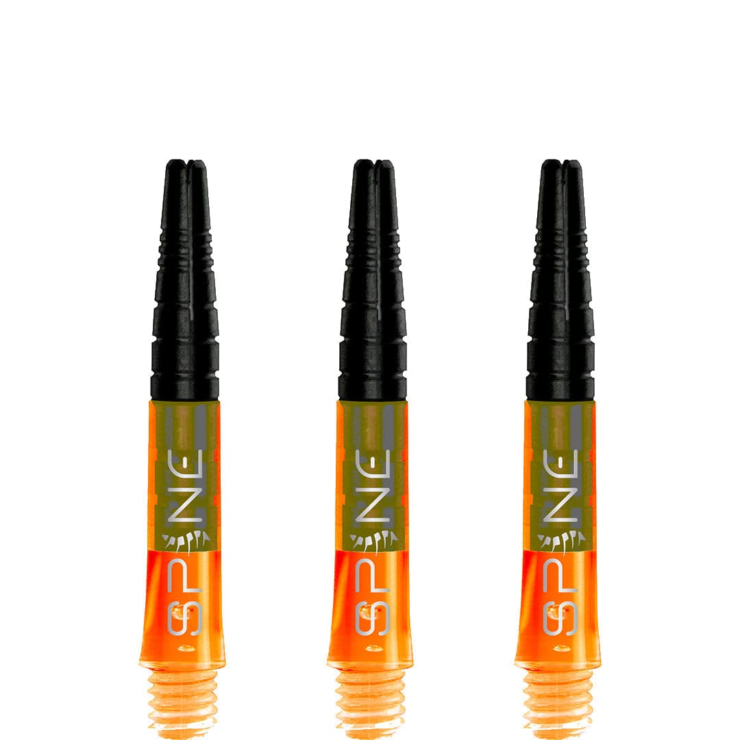 Bulls Spine Dart Shafts - Polycarbonate with Aluminium Top - Orange Short