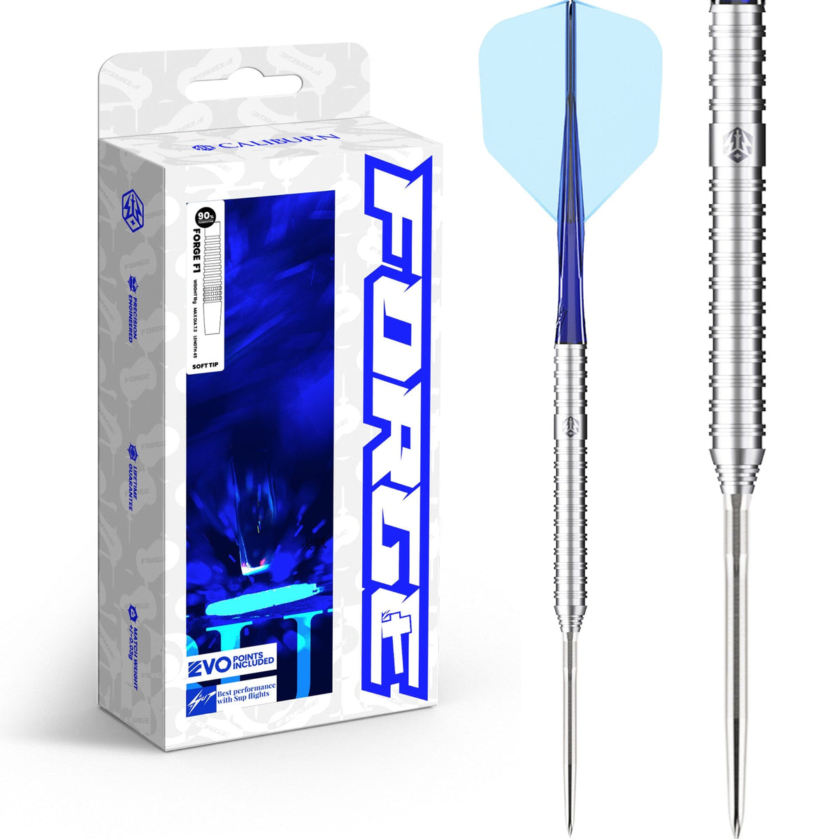Caliburn Forge Darts - Steel Tip - 90% Tungsten - F3 - 22g