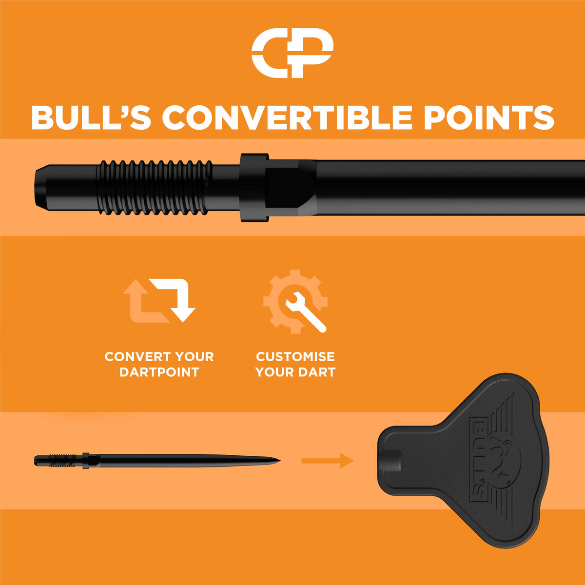 Bulls Vintago CP Darts - Steel Tip - 90% Tungsten - Shark