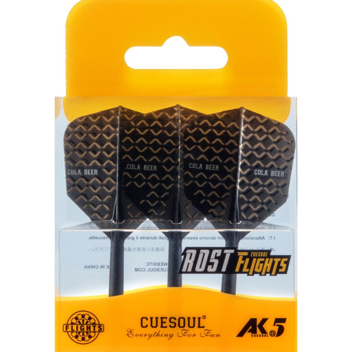 Cuesoul AK5 Integrated Dart Shaft and Flights - Standard - Black - Cola Beer Medium