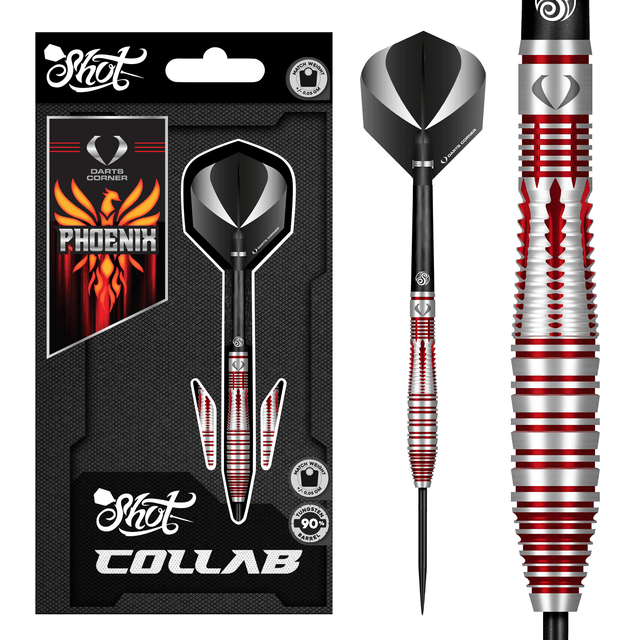 Shot x DC Collab Darts - Steel Tip - 90% Tungsten - Phoenix