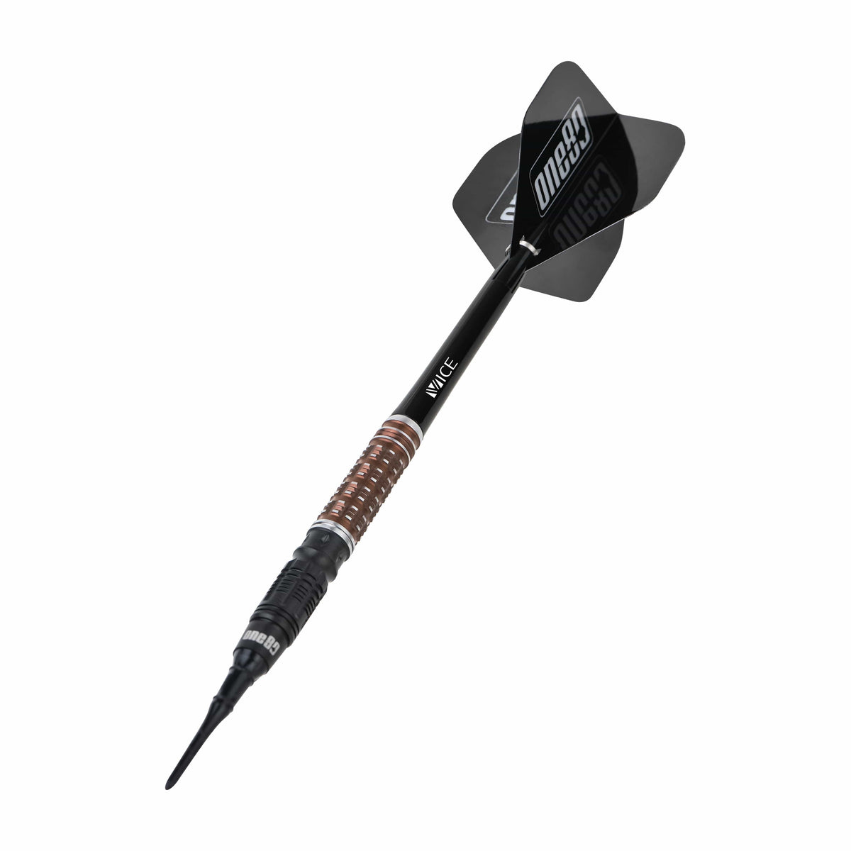 One80 Desmond Chin Darts - Soft Tip - 90% Tungsten - V2 - Black & Coffee - 18.5g