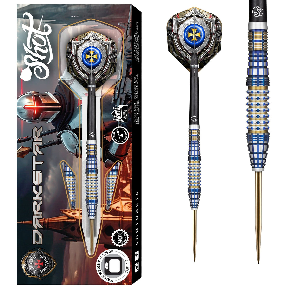 Shot Future Knights Darts - Steel Tip - 90% Tungsten - Darkstar