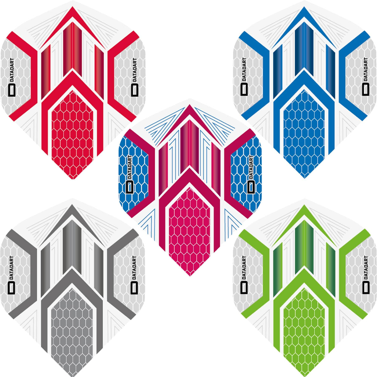 Datadart Dart Flights - Hex - No2 - Std - Grey