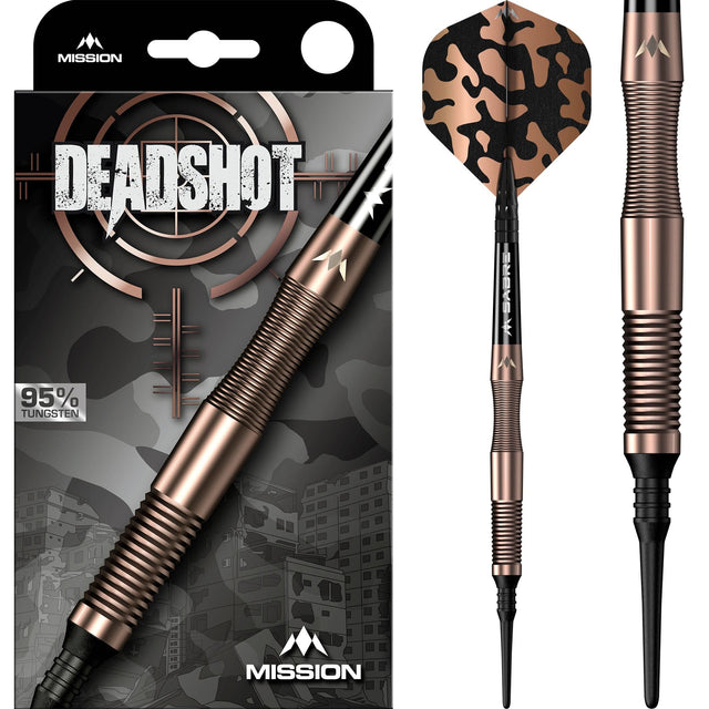 Mission Dead Shot Darts - Soft Tip - 95% Tungsten - Bronze - 19g