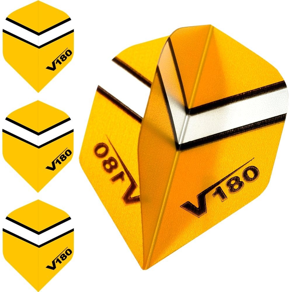 *Dart Flights - V180 Transparent - Chevron - Std Mustard