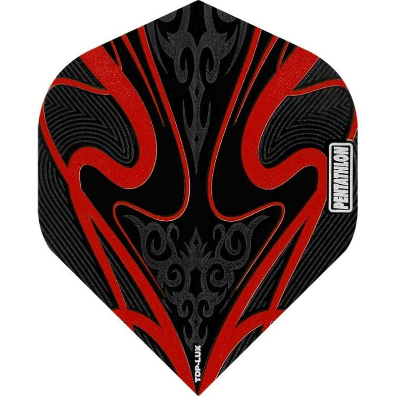 Pentathlon TDP-Lux Dart Flights - Black Series - No2 - Std Red