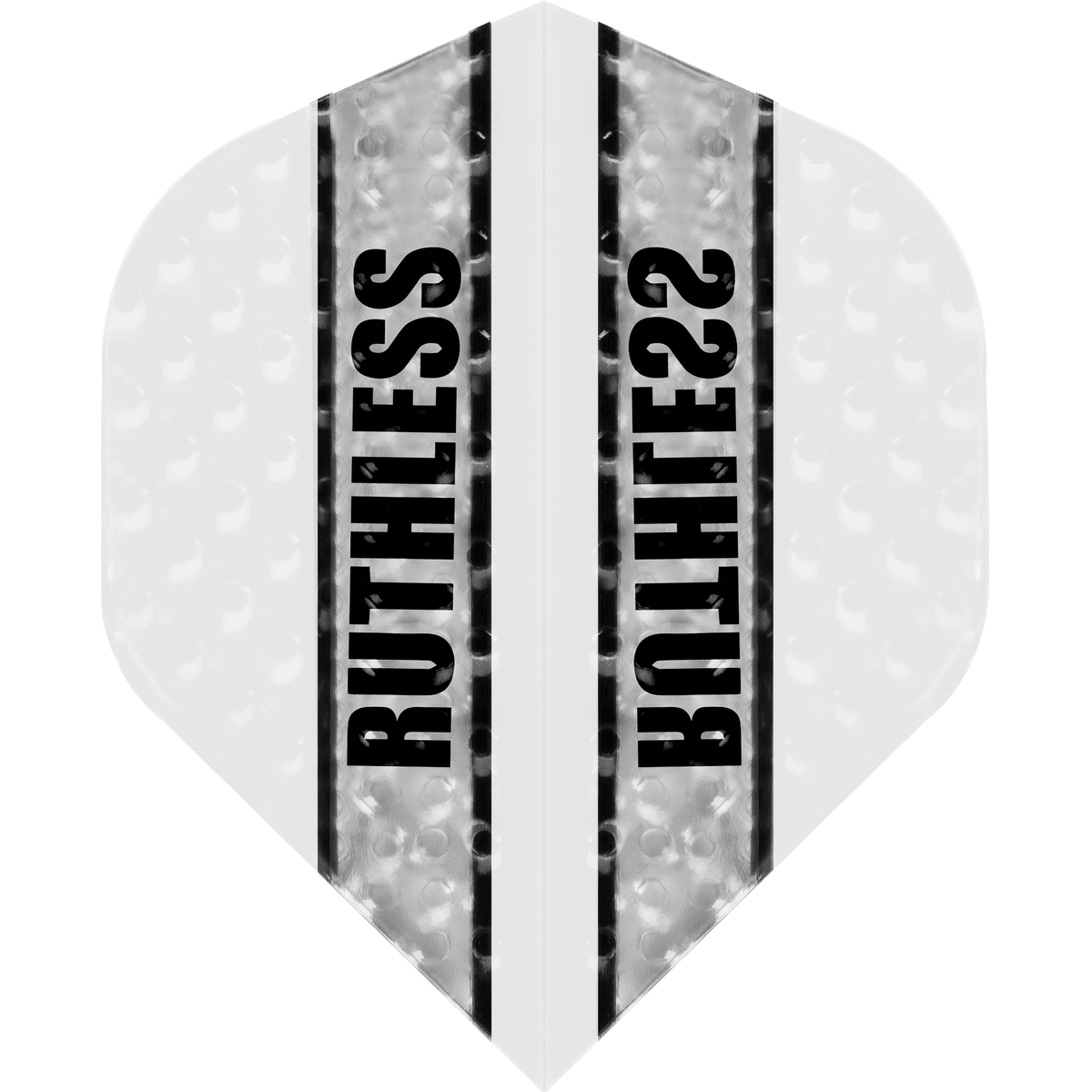 Ruthless - Clear Panel Embossed - Dart Flights - 100 Micron - No2 - Std White