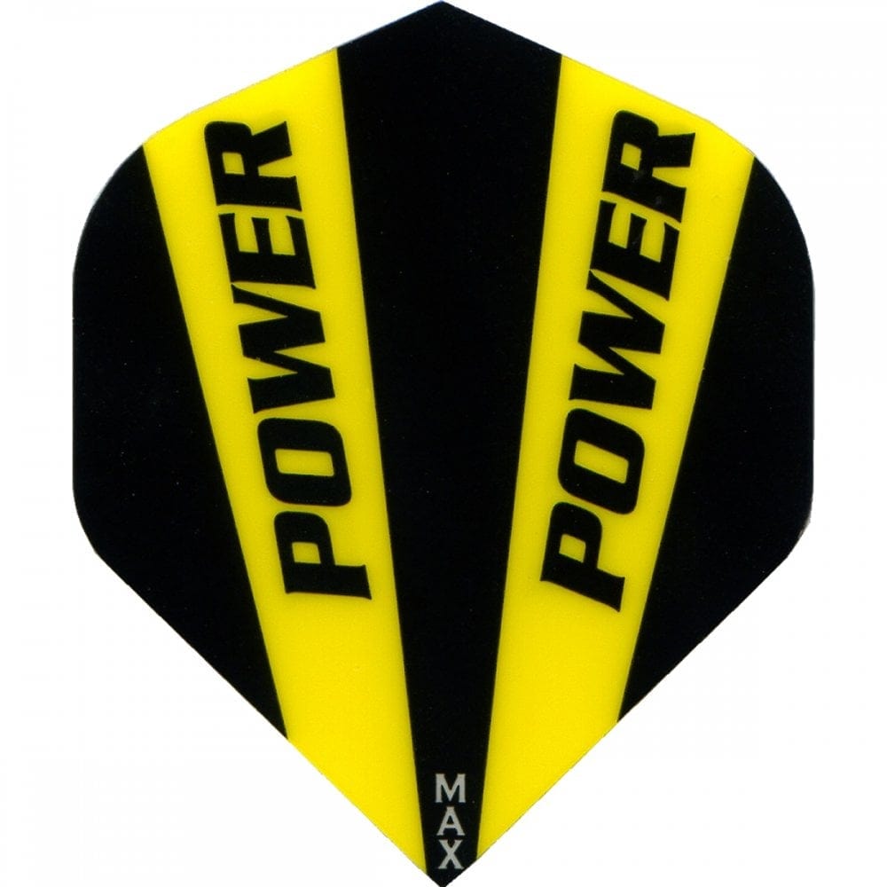 *McCoy Power Max Dart Flights - 150 Micron - No2 - Std - Solid - 2 Colour Black Yellow