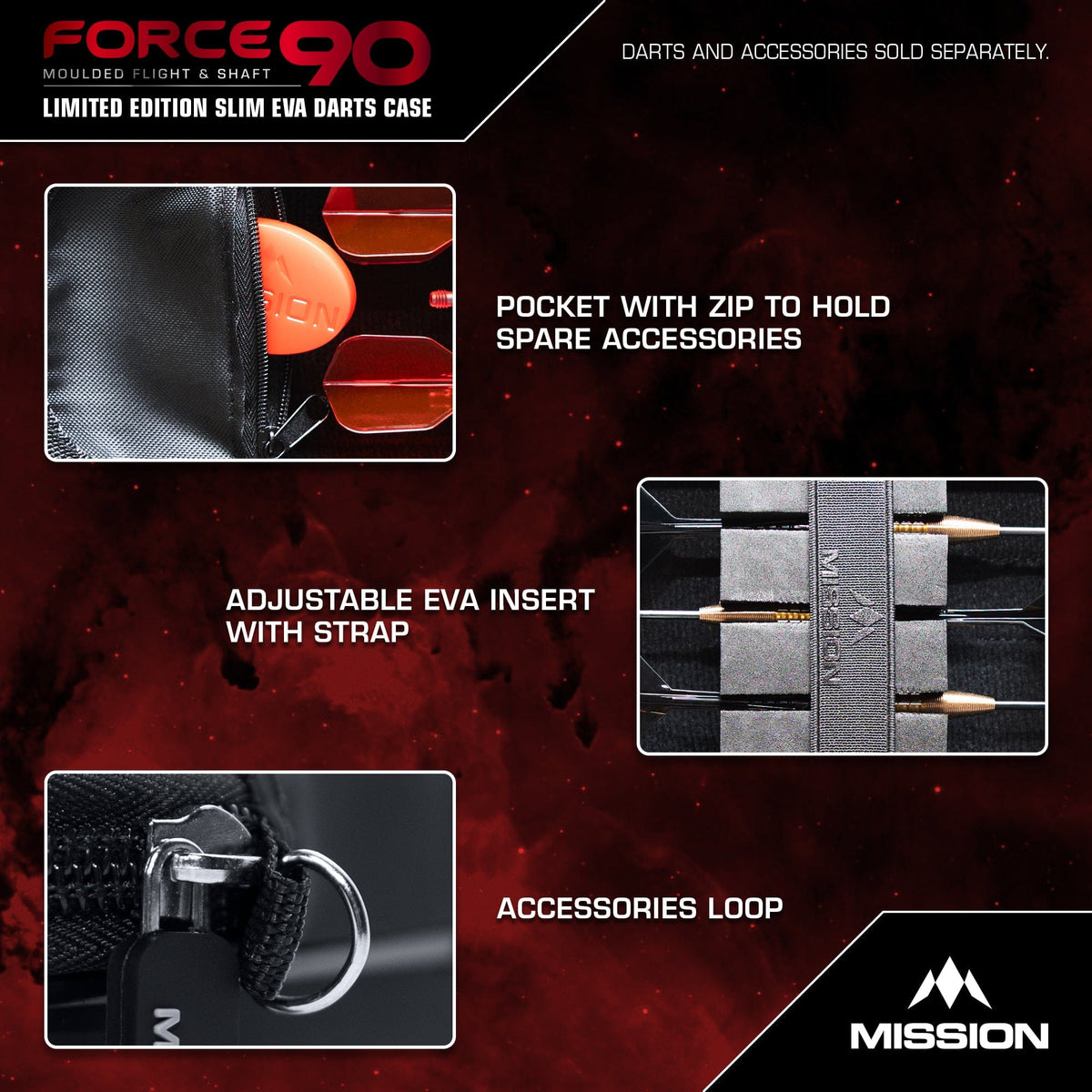 Mission Force 90 Dart Case - EVA Moulded Wallet - Limited Edition - Slim - Grey Denim