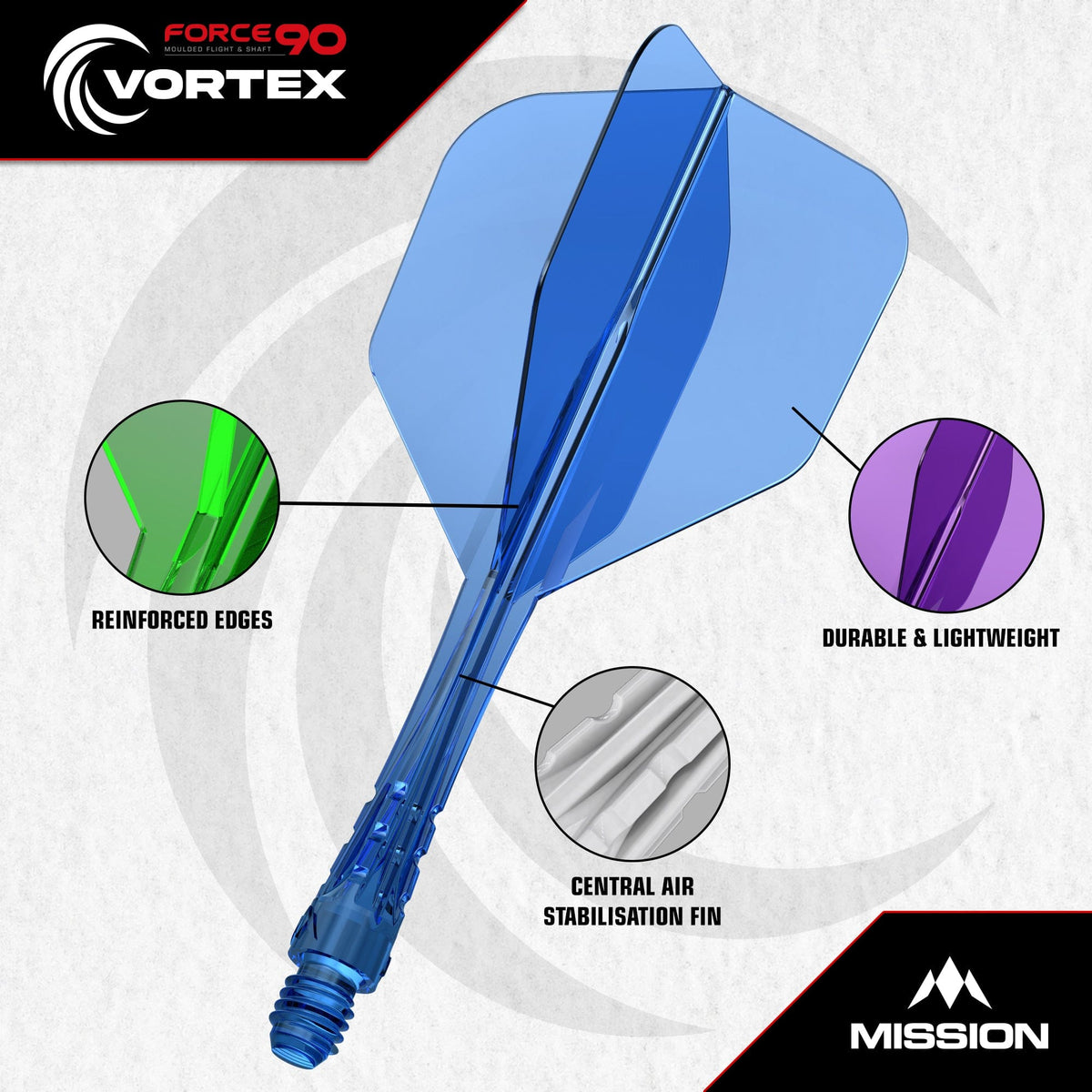 Mission Force 90 Vortex - Moulded Flight & Shaft - Standard No6