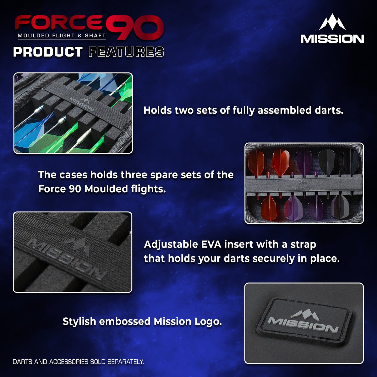Mission Force 90 Dart Case - EVA Moulded Wallet - Large