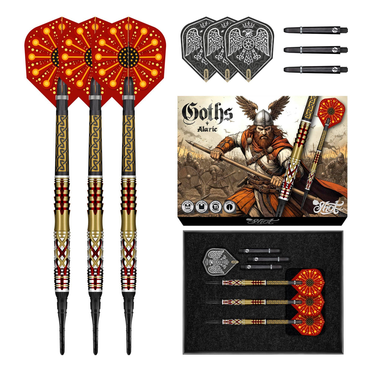 Shot Goths Darts -Soft Tip - 95% Tungsten - Alaric 20g