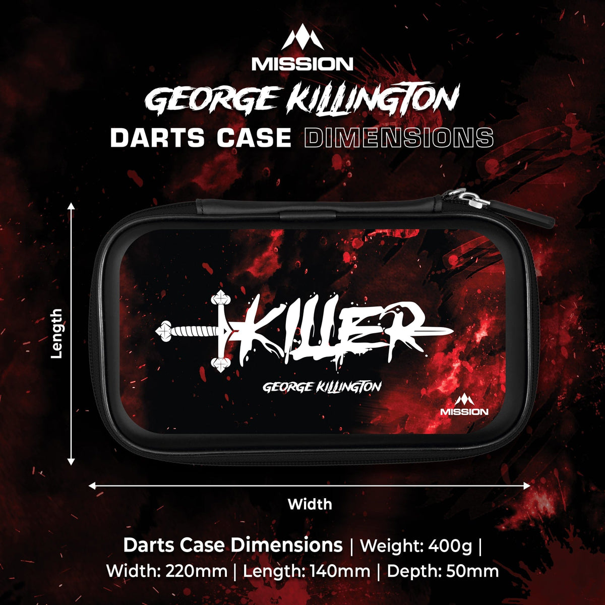 Mission Darts Players- EVA Dart Case - George Killington