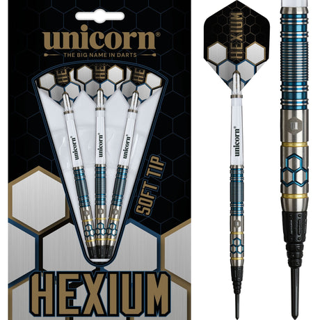 Unicorn Hexium Darts - Soft Tip - 90% Tungsten - Style 2 21g