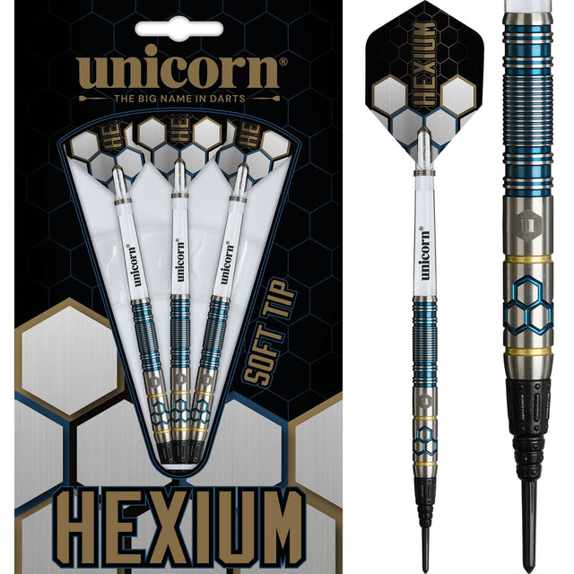Unicorn Hexium Darts - Soft Tip - 90% Tungsten - Style 2 21g
