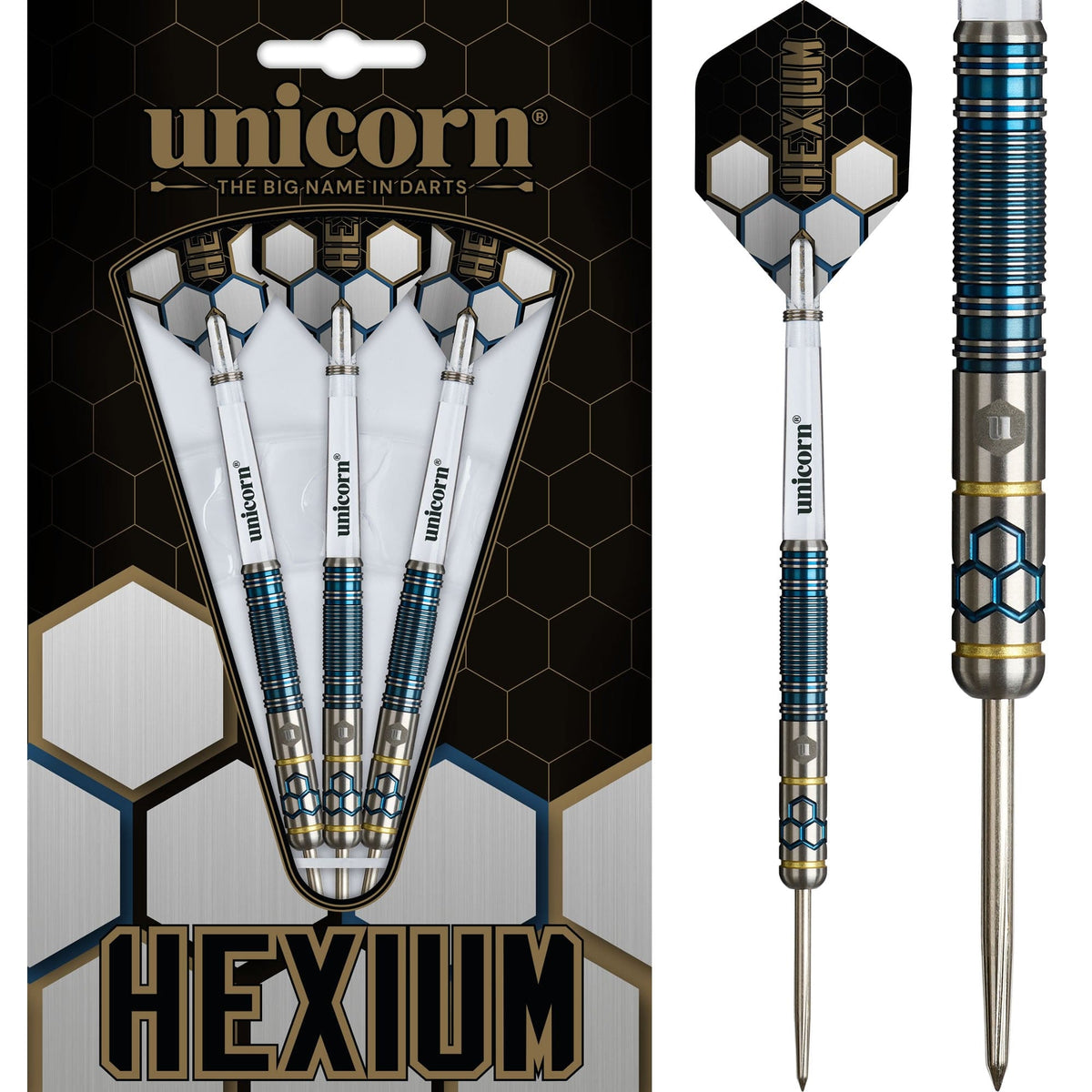 Unicorn Hexium Darts - Steel Tip - 90% Tungsten - Style 2