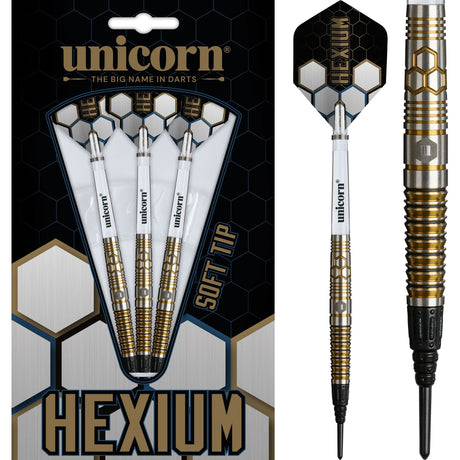Unicorn Hexium Darts - Soft Tip - 90% Tungsten - Style 3 23g