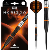 Mission Horizon Darts - Steel Tip - 95% Tungsten - Black PVD & Orange