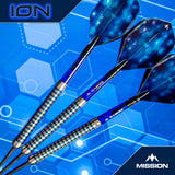 Mission ION Darts - Steel Tip - 95% Tungsten - Blue & Silver
