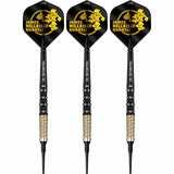 Mission James Hurrell Darts - Soft Tip - 95% Tungsten - V2 - Black PVD & Yellow