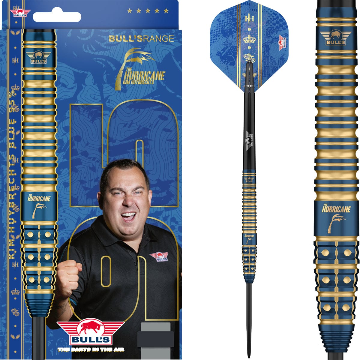 Bulls Kim Huybrechts Darts - Steel Tip - 95% Tungsten - Blue