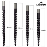 *Mission Lunar CS Dart Points - Spare Points - Rough Cut - Black