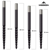 *Mission Lunar FS Dart Points - Spare Points - Rough Cut - Black