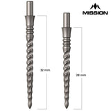 Mission Sniper Points - Steel Tip - Precision Spare Points - Lunar CS - Silver