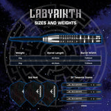 Mission Labyrinth Darts - Steel Tip - 90% Tungsten - Black PVD